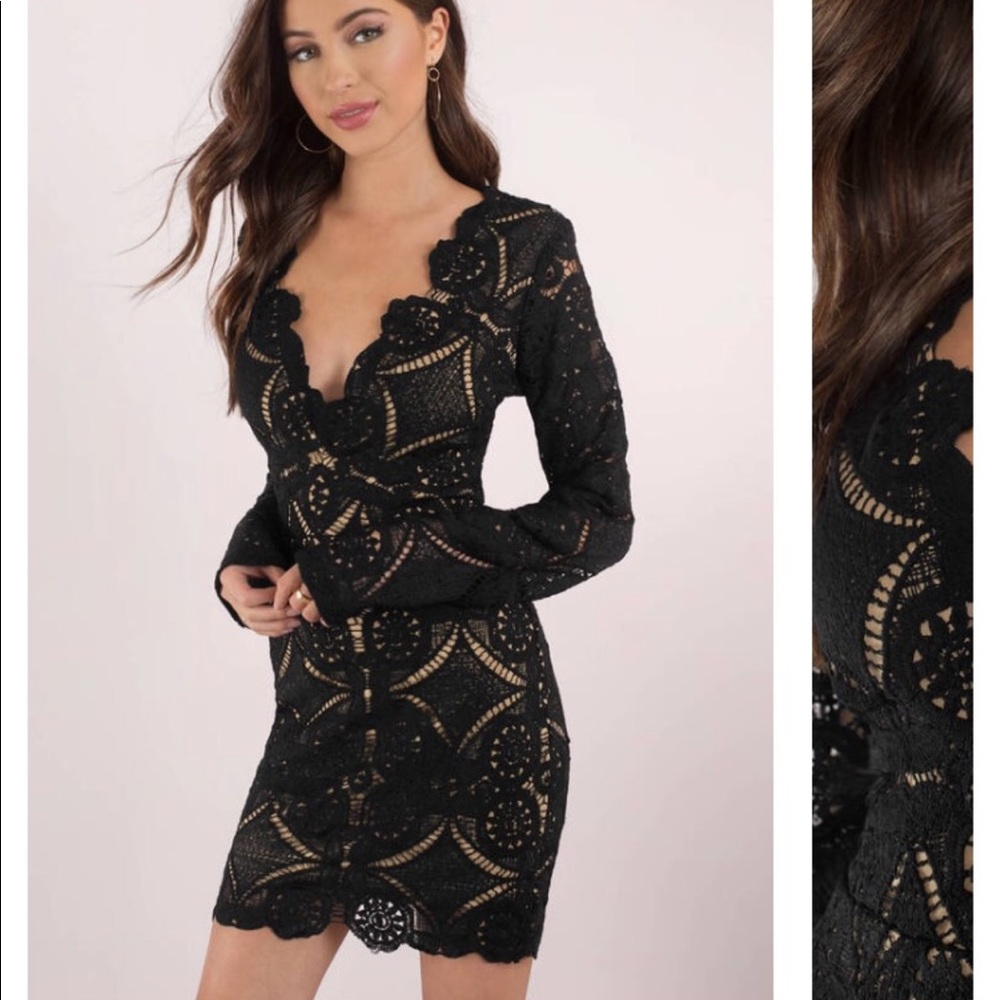 TOBI Black Lace Bodycon Dress